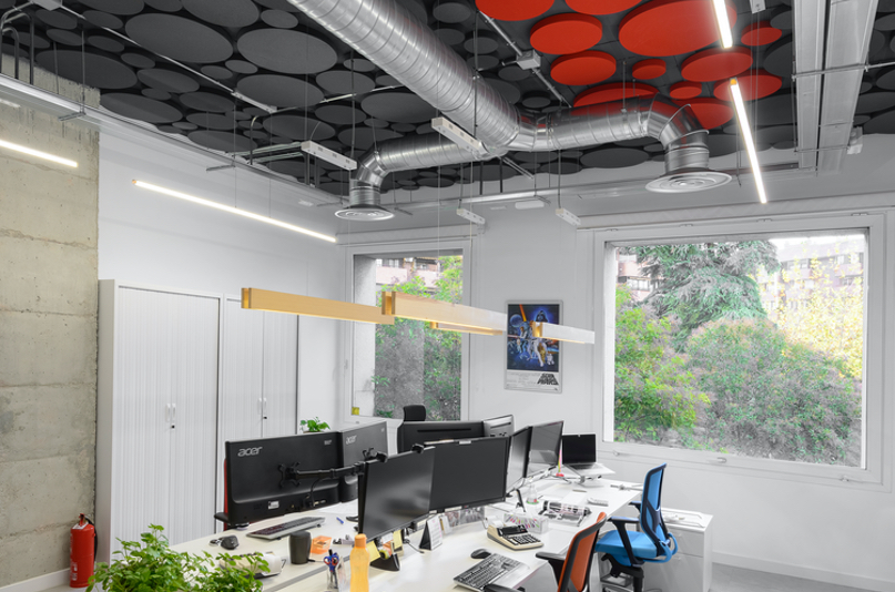 Paneles acusticos para oficinas en colores minimalistas. Mejora el confort  acústico, aumenta la…